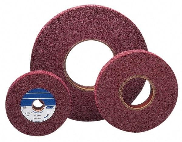 Norton - 6" Diam, 1" Face Width, 1" Center Hole, Medium Grade, Aluminum Oxide Deburring Wheel - Convolute, Medium Density 6 Grade, 6,000 RPM - Apex Tool & Supply