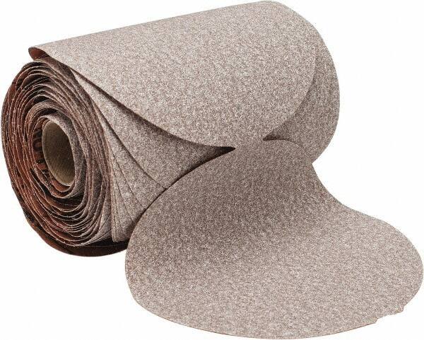 Norton - 5" Diam, 100 Grit Aluminum Oxide Adhesive PSA Disc - Medium Grade, Natural, B Weighted Backing, Flexible - Apex Tool & Supply
