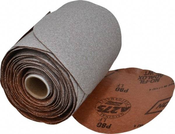 Norton - 5" Diam, 80 Grit Aluminum Oxide Adhesive PSA Disc - Coarse Grade, Natural, B Weighted Backing, Flexible - Apex Tool & Supply