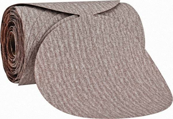 Norton - 6" Diam, 100 Grit Aluminum Oxide Adhesive PSA Disc - Medium Grade, Natural, B Weighted Backing, Flexible - Apex Tool & Supply