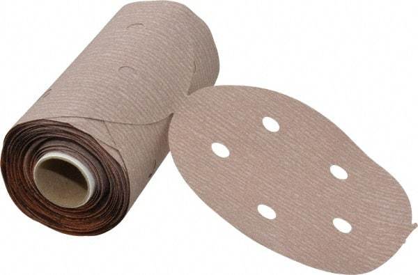 Norton - 5" Diam, 320 Grit Aluminum Oxide Adhesive PSA Disc - Very Fine Grade, Natural, B Weighted Backing, Flexible - Apex Tool & Supply
