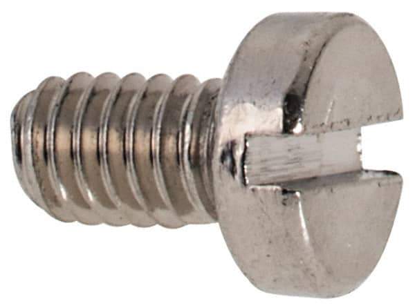 Value Collection - M2.5x0.45 Metric Coarse, 4mm Length Under Head Slotted Drive Machine Screw - Fillister Head, Grade 316 & A4 Stainless Steel, Uncoated, Without Washer - Apex Tool & Supply