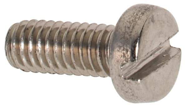 Value Collection - M2.5x0.45 Metric Coarse, 6mm Length Under Head Slotted Drive Machine Screw - Fillister Head, Grade 316 & A4 Stainless Steel, Uncoated, Without Washer - Apex Tool & Supply