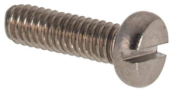 Value Collection - M2.5x0.45 Metric Coarse, 8mm Length Under Head Slotted Drive Machine Screw - Fillister Head, Grade 316 & A4 Stainless Steel, Uncoated, Without Washer - Apex Tool & Supply