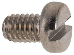 Value Collection - M4x0.70 Metric Coarse, 6mm Length Under Head Slotted Drive Machine Screw - Fillister Head, Grade 316 & A4 Stainless Steel, Uncoated, Without Washer - Apex Tool & Supply