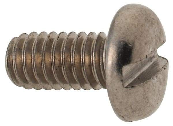 Value Collection - M4x0.70 Metric Coarse, 8mm Length Under Head Slotted Drive Machine Screw - Fillister Head, Grade 316 & A4 Stainless Steel, Uncoated, Without Washer - Apex Tool & Supply