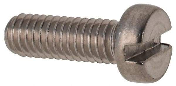 Value Collection - M4x0.70 Metric Coarse, 12mm Length Under Head Slotted Drive Machine Screw - Fillister Head, Grade 316 & A4 Stainless Steel, Uncoated, Without Washer - Apex Tool & Supply
