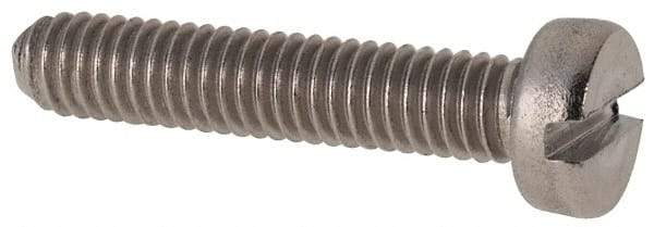 Value Collection - M4x0.70 Metric Coarse, 20mm Length Under Head Slotted Drive Machine Screw - Fillister Head, Grade 316 & A4 Stainless Steel, Uncoated, Without Washer - Apex Tool & Supply