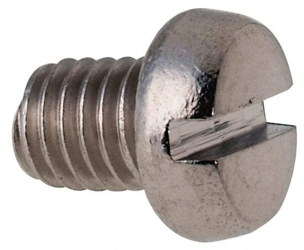 Value Collection - M5x0.80 Metric Coarse, 6mm Length Under Head Slotted Drive Machine Screw - Fillister Head, Grade 316 & A4 Stainless Steel, Uncoated, Without Washer - Apex Tool & Supply