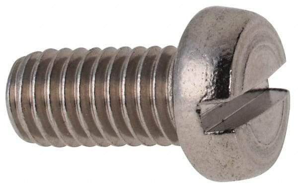 Value Collection - M5x0.80 Metric Coarse, 10mm Length Under Head Slotted Drive Machine Screw - Fillister Head, Grade 316 & A4 Stainless Steel, Uncoated, Without Washer - Apex Tool & Supply