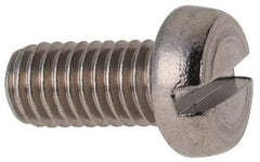 Value Collection - M5x0.80 Metric Coarse, 10mm Length Under Head Slotted Drive Machine Screw - Fillister Head, Grade 316 & A4 Stainless Steel, Uncoated, Without Washer - Apex Tool & Supply