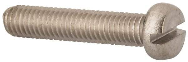 Value Collection - M5x0.80 Metric Coarse, 25mm Length Under Head Slotted Drive Machine Screw - Fillister Head, Grade 316 & A4 Stainless Steel, Uncoated, Without Washer - Apex Tool & Supply