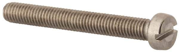 Value Collection - M5x0.80 Metric Coarse, 40mm Length Under Head Slotted Drive Machine Screw - Fillister Head, Grade 316 & A4 Stainless Steel, Uncoated, Without Washer - Apex Tool & Supply