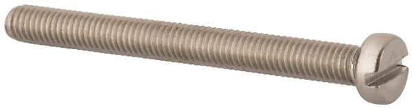 Value Collection - M5x0.80 Metric Coarse, 50mm Length Under Head Slotted Drive Machine Screw - Fillister Head, Grade 316 & A4 Stainless Steel, Uncoated, Without Washer - Apex Tool & Supply