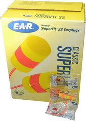3M - Disposable, Corded, 33 dB, Barrel Earplugs - Yellow, 200 Pairs - Apex Tool & Supply