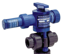 Plast-O-Matic - 3/4" Pipe, PVC Pneumatic Spring Return Actuated Ball Valve - EPDM Seal, True Union End Connection - Apex Tool & Supply