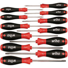 Wiha - 12 Piece Torx Screwdriver Set - Bit Sizes: Torx T-5, T-6, TORXr bits included: T7, T8, T10, T15, T20, T25, T27, T30 & T40, Comes in Box - Apex Tool & Supply