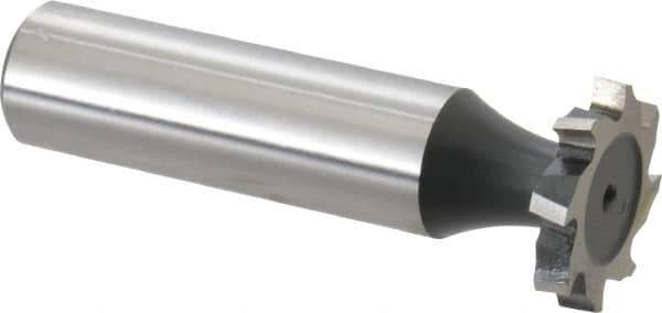 Interstate - 3/4" Diam x 1/8" Face Width, Cobalt, 10 Teeth, Shank Connection Woodruff Keyseat Cutter - Uncoated, 2-1/8" OAL x 1/2" Shank, Staggered Teeth, ANSI 406, Old Standard 7 - Apex Tool & Supply