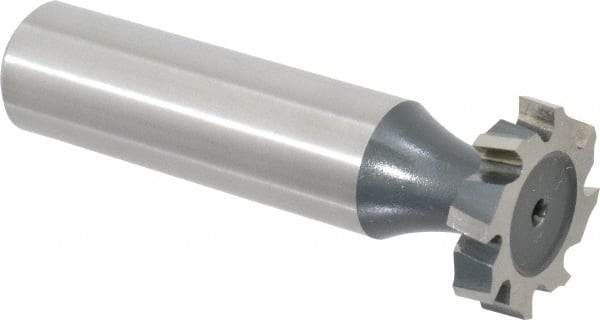 Interstate - 3/4" Diam x 5/32" Face Width, Cobalt, 10 Teeth, Shank Connection Woodruff Keyseat Cutter - Uncoated, 2-5/32" OAL x 1/2" Shank, Staggered Teeth, ANSI 506, Old Standard 8 - Apex Tool & Supply