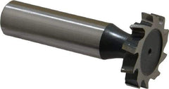 Interstate - 1" Diam x 3/16" Face Width, Cobalt, 12 Teeth, Shank Connection Woodruff Keyseat Cutter - Uncoated, 2-3/16" OAL x 1/2" Shank, Staggered Teeth, ANSI 608, Old Standard 13 - Apex Tool & Supply