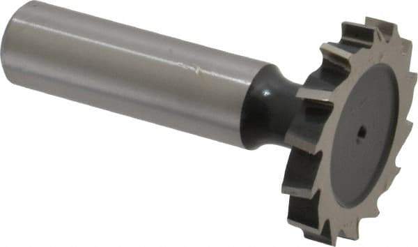 Interstate - 1-1/4" Diam x 3/16" Face Width, Cobalt, 14 Teeth, Shank Connection Woodruff Keyseat Cutter - Uncoated, 2-3/16" OAL x 1/2" Shank, Staggered Teeth, ANSI 610, Old Standard 19 - Apex Tool & Supply