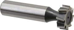 Interstate - 3/4" Diam x 1/4" Face Width, Cobalt, 10 Teeth, Shank Connection Woodruff Keyseat Cutter - Uncoated, 2-1/4" OAL x 1/2" Shank, Staggered Teeth, ANSI 806, Old Standard 91 - Apex Tool & Supply