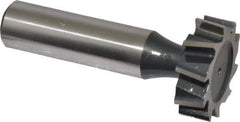 Interstate - 1" Diam x 5/16" Face Width, Cobalt, 10 Teeth, Shank Connection Woodruff Keyseat Cutter - Uncoated, 2-5/16" OAL x 1/2" Shank, Staggered Teeth, ANSI 1008, Old Standard B - Apex Tool & Supply