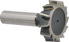 Interstate - 1-1/2" Diam x 3/8" Face Width, Cobalt, 16 Teeth, Shank Connection Woodruff Keyseat Cutter - Uncoated, 2-3/8" OAL x 1/2" Shank, Staggered Teeth, ANSI 1212, Old Standard G - Apex Tool & Supply
