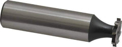 Interstate - 1/2" Diam x 1/16" Face Width, High Speed Steel, 8 Teeth, Shank Connection Woodruff Keyseat Cutter - Uncoated, 2-1/16" OAL x 1/2" Shank, Staggered Teeth, ANSI 204, Old Standard 1 - Apex Tool & Supply