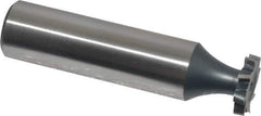 Interstate - 1/2" Diam x 3/32" Face Width, High Speed Steel, 8 Teeth, Shank Connection Woodruff Keyseat Cutter - Uncoated, 2-3/32" OAL x 1/2" Shank, Staggered Teeth, ANSI 304, Old Standard 2 - Apex Tool & Supply