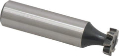 Interstate - 1/2" Diam x 1/8" Face Width, High Speed Steel, 8 Teeth, Shank Connection Woodruff Keyseat Cutter - Uncoated, 2-1/8" OAL x 1/2" Shank, Staggered Teeth, ANSI 404, Old Standard 3 - Apex Tool & Supply