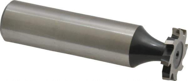 Interstate - 5/8" Diam x 3/32" Face Width, High Speed Steel, 8 Teeth, Shank Connection Woodruff Keyseat Cutter - Uncoated, 2-3/32" OAL x 1/2" Shank, Staggered Teeth, ANSI 305, Old Standard 4 - Apex Tool & Supply