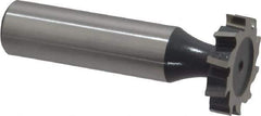 Interstate - 7/8" Diam x 3/16" Face Width, High Speed Steel, 10 Teeth, Shank Connection Woodruff Keyseat Cutter - Uncoated, 2-3/16" OAL x 1/2" Shank, Staggered Teeth, ANSI 607, Old Standard 11 - Apex Tool & Supply