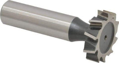 Interstate - 1" Diam x 1/4" Face Width, High Speed Steel, 12 Teeth, Shank Connection Woodruff Keyseat Cutter - Uncoated, 2-1/4" OAL x 1/2" Shank, Staggered Teeth, ANSI 808, Old Standard 15 - Apex Tool & Supply