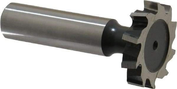 Interstate - 1-1/8" Diam x 7/32" Face Width, High Speed Steel, 12 Teeth, Shank Connection Woodruff Keyseat Cutter - Uncoated, 2-7/32" OAL x 1/2" Shank, Staggered Teeth, ANSI 709, Old Standard 17 - Apex Tool & Supply