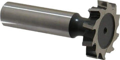 Interstate - 1-1/8" Diam x 7/32" Face Width, High Speed Steel, 12 Teeth, Shank Connection Woodruff Keyseat Cutter - Uncoated, 2-7/32" OAL x 1/2" Shank, Staggered Teeth, ANSI 709, Old Standard 17 - Apex Tool & Supply