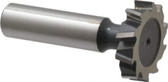 Interstate - 1-1/8" Diam x 1/4" Face Width, High Speed Steel, 12 Teeth, Shank Connection Woodruff Keyseat Cutter - Uncoated, 2-1/4" OAL x 1/2" Shank, Staggered Teeth, ANSI 809, Old Standard 18 - Apex Tool & Supply