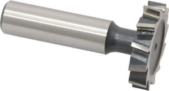 Interstate - 1-1/4" Diam x 1/4" Face Width, High Speed Steel, 14 Teeth, Shank Connection Woodruff Keyseat Cutter - Uncoated, 2-1/4" OAL x 1/2" Shank, Staggered Teeth, ANSI 810, Old Standard 21 - Apex Tool & Supply