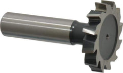 Interstate - 1-3/8" Diam x 1/4" Face Width, High Speed Steel, 14 Teeth, Shank Connection Woodruff Keyseat Cutter - Uncoated, 2-1/4" OAL x 1/2" Shank, Staggered Teeth, ANSI 811, Old Standard 22 - Apex Tool & Supply