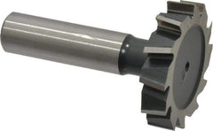 Interstate - 1-1/2" Diam x 5/16" Face Width, High Speed Steel, 12 Teeth, Shank Connection Woodruff Keyseat Cutter - Uncoated, 2-5/16" OAL x 1/2" Shank, Staggered Teeth, ANSI 1012, Old Standard 25 - Apex Tool & Supply