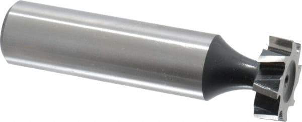 Interstate - 5/8" Diam x 3/16" Face Width, High Speed Steel, 8 Teeth, Shank Connection Woodruff Keyseat Cutter - Uncoated, 2-3/16" OAL x 1/2" Shank, Staggered Teeth, ANSI 605, Old Standard 61 - Apex Tool & Supply