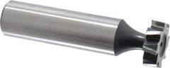 Interstate - 5/8" Diam x 3/16" Face Width, High Speed Steel, 8 Teeth, Shank Connection Woodruff Keyseat Cutter - Uncoated, 2-3/16" OAL x 1/2" Shank, Staggered Teeth, ANSI 605, Old Standard 61 - Apex Tool & Supply