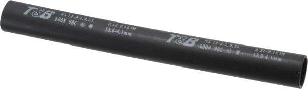 Thomas & Betts - 6" Long, 3:1, Polyolefin Heat Shrink Electrical Tubing - Black - Apex Tool & Supply