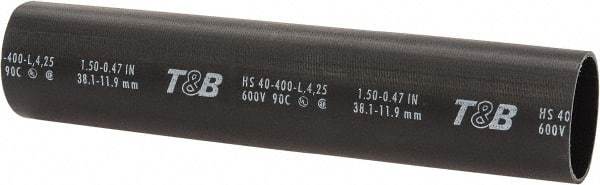 Thomas & Betts - 8" Long, 3:1, Polyolefin Heat Shrink Electrical Tubing - Black - Apex Tool & Supply