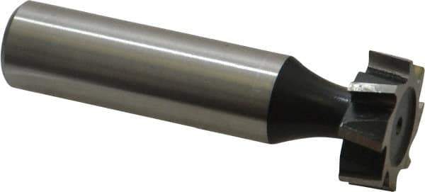 Interstate - 3/4" Diam x 1/4" Face Width, High Speed Steel, 10 Teeth, Shank Connection Woodruff Keyseat Cutter - Uncoated, 2-1/4" OAL x 1/2" Shank, Staggered Teeth, ANSI 806, Old Standard 91 - Apex Tool & Supply