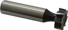 Interstate - 3/4" Diam x 1/4" Face Width, High Speed Steel, 10 Teeth, Shank Connection Woodruff Keyseat Cutter - Uncoated, 2-1/4" OAL x 1/2" Shank, Staggered Teeth, ANSI 806, Old Standard 91 - Apex Tool & Supply