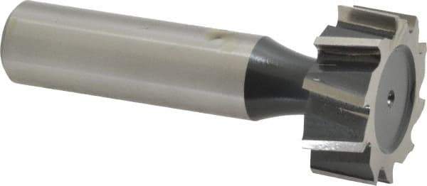 Interstate - 1" Diam x 3/8" Face Width, High Speed Steel, 10 Teeth, Shank Connection Woodruff Keyseat Cutter - Uncoated, 2-3/8" OAL x 1/2" Shank, Staggered Teeth, ANSI 1208, Old Standard 152 - Apex Tool & Supply