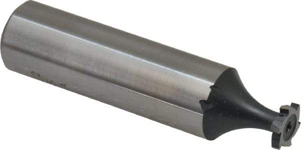Interstate - 5/16" Diam x 1/16" Face Width, High Speed Steel, 6 Teeth, Shank Connection Woodruff Keyseat Cutter - Uncoated, 2-1/16" OAL x 1/2" Shank, Staggered Teeth, ANSI 202-1/2, Old Standard 206 - Apex Tool & Supply