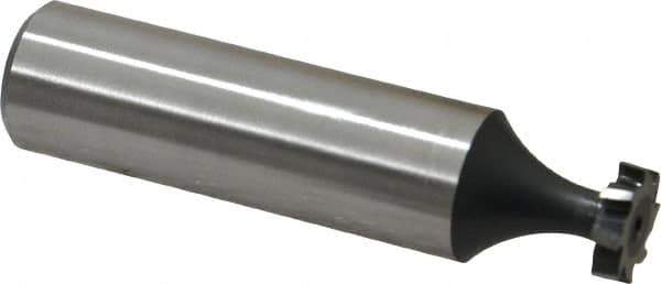 Interstate - 3/8" Diam x 3/32" Face Width, High Speed Steel, 6 Teeth, Shank Connection Woodruff Keyseat Cutter - Uncoated, 2-3/32" OAL x 1/2" Shank, Staggered Teeth, ANSI 303, Old Standard 212 - Apex Tool & Supply
