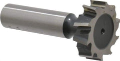 Interstate - 1-1/8" Diam x 5/16" Face Width, High Speed Steel, 12 Teeth, Shank Connection Woodruff Keyseat Cutter - Uncoated, 2-5/16" OAL x 1/2" Shank, Staggered Teeth, ANSI 1009, Old Standard C - Apex Tool & Supply